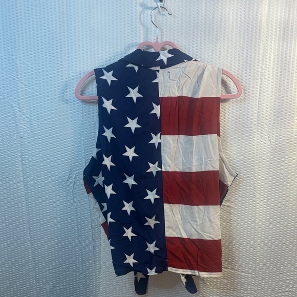 Patriotic Sleeveless Tie-Front Top - Picture 4 of 4